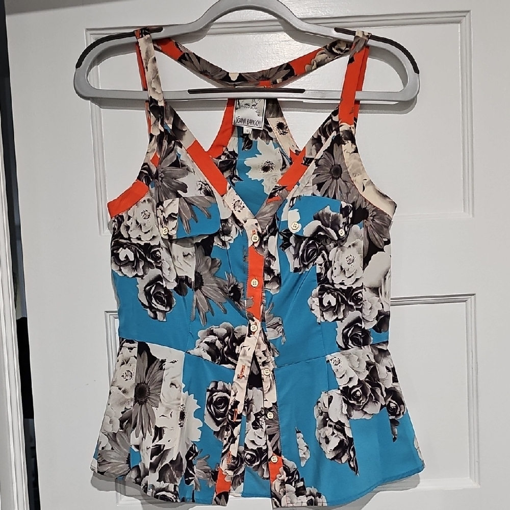 Yoana Baraschi Blue and Orange Fitted Camisole